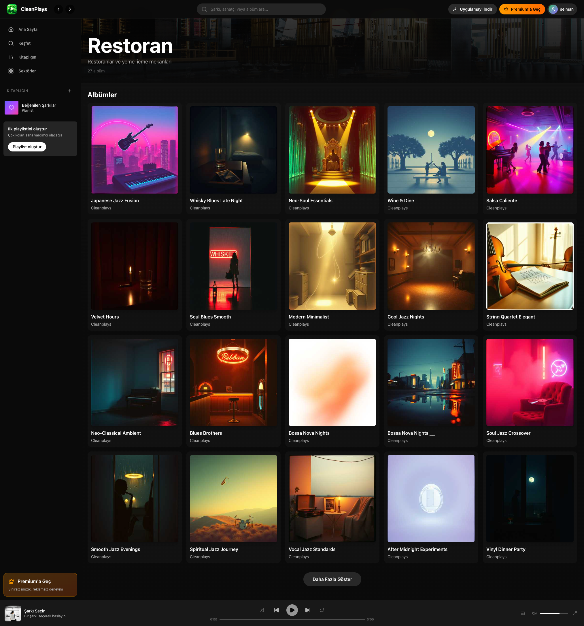Cleanplays web — Restoran sektör albümleri